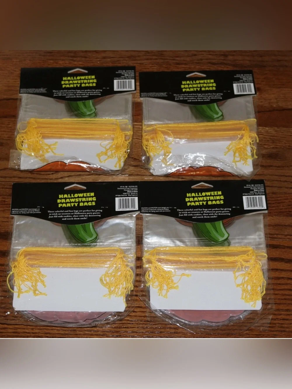 Wilton Halloween Drawstring Treat Party Bags - Set of 4 Packs - 60 Bags - NEW
